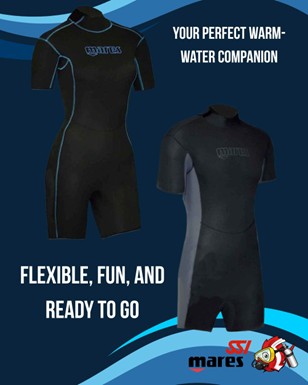 Mares shorty wetsuit for warm-water diving