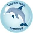 Dolphins swim level sticker badge, Tom’s Dive & Swim